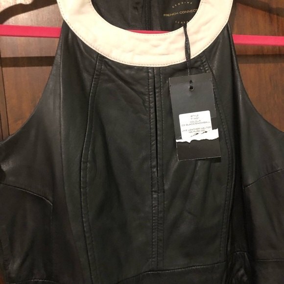 NWT French Connection Jive Halter Leather Dress 8 - Picture 5 of 9